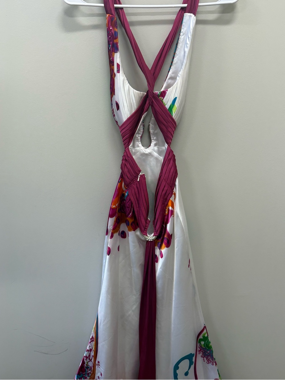 Vintage Cache Multicolor Halter Maxi Dress Size 0 - Picture 7 of 11